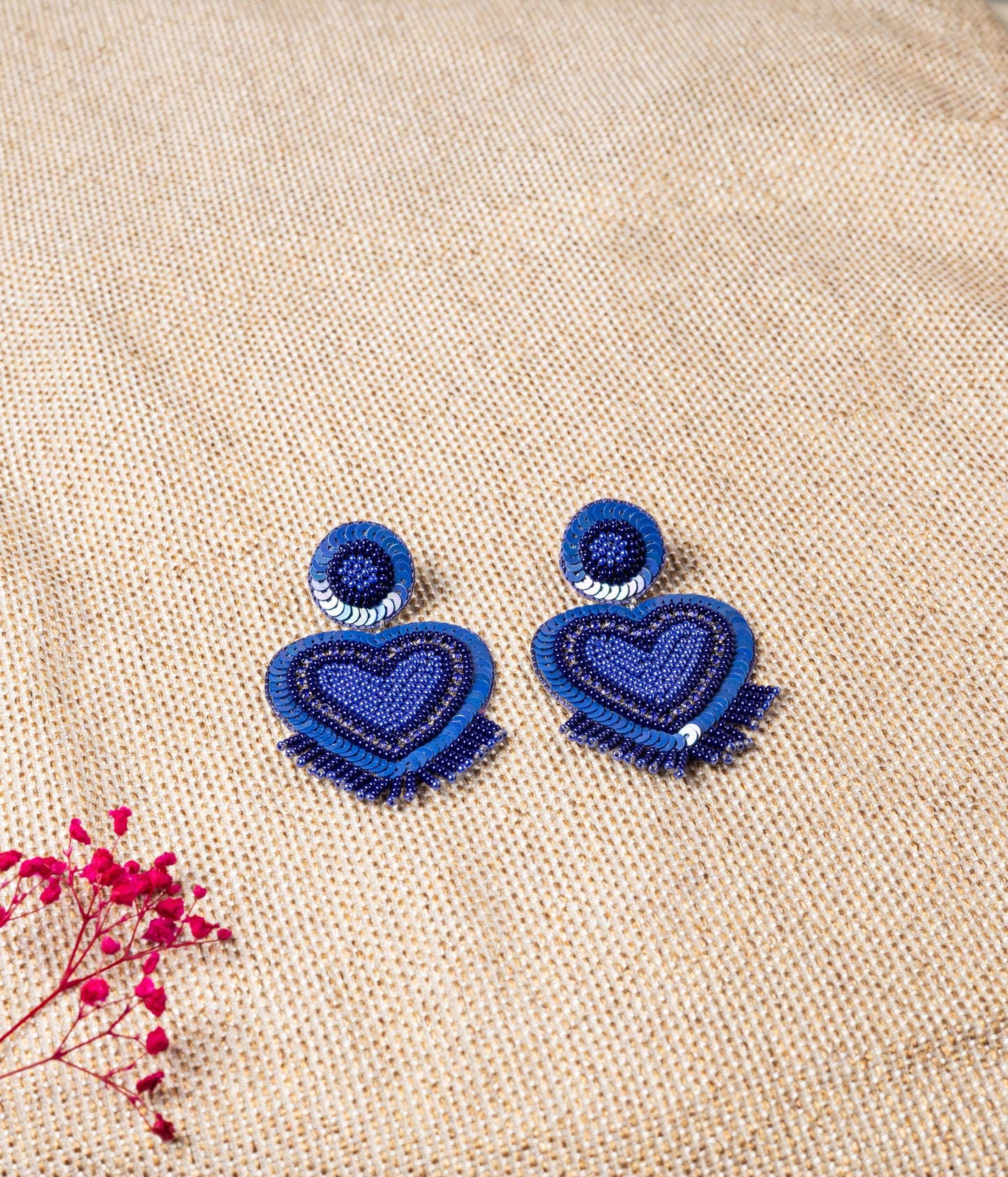 BLUE CHAOS HEART EARRING