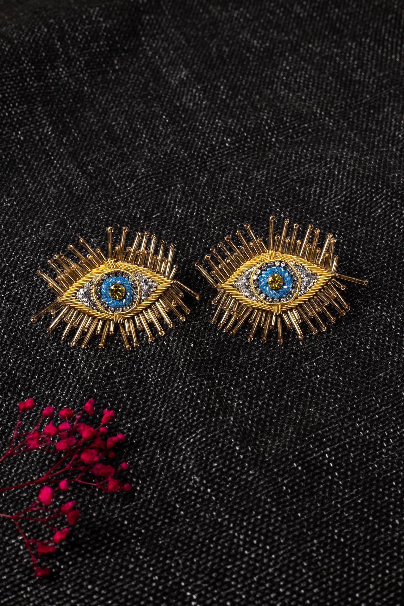 GOLD EVIL EYE STUD