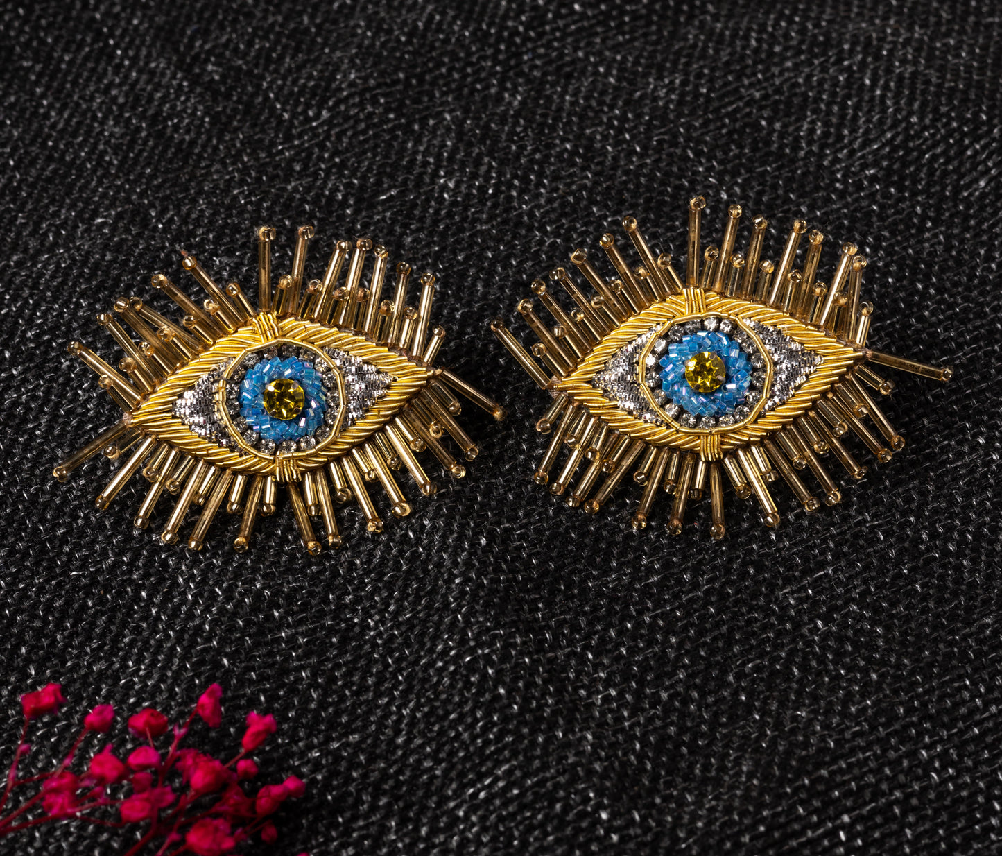 GOLD EVIL EYE STUD