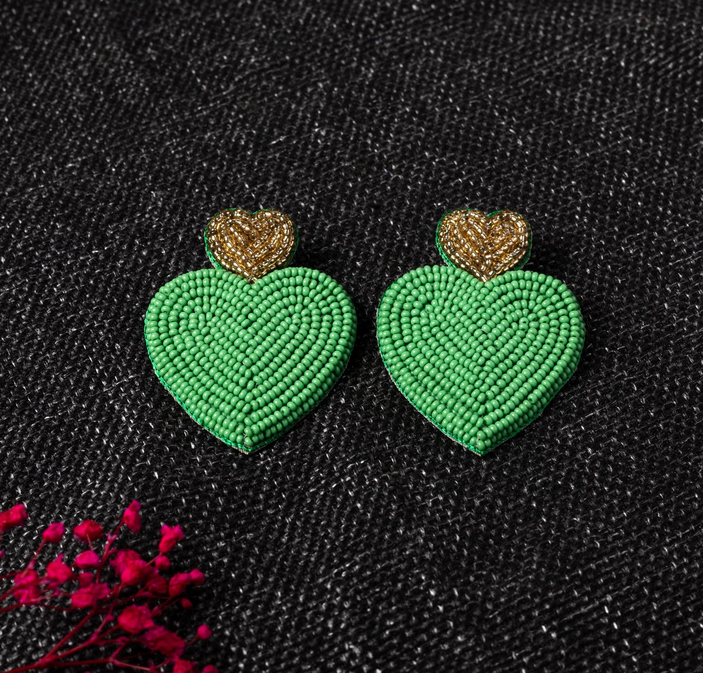 GREEN LOVE EARRING