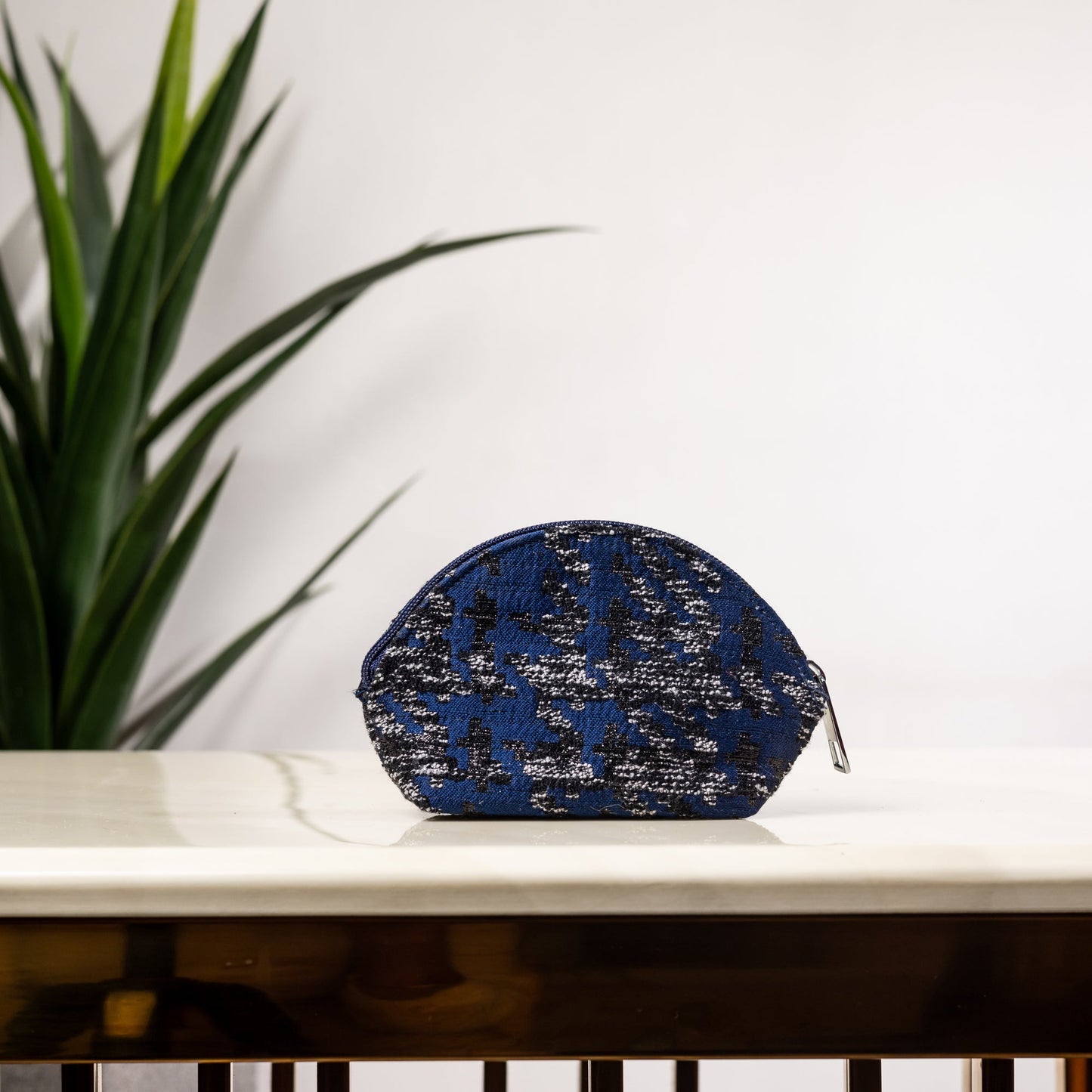 BLUE PALM TREE COIN POUCH