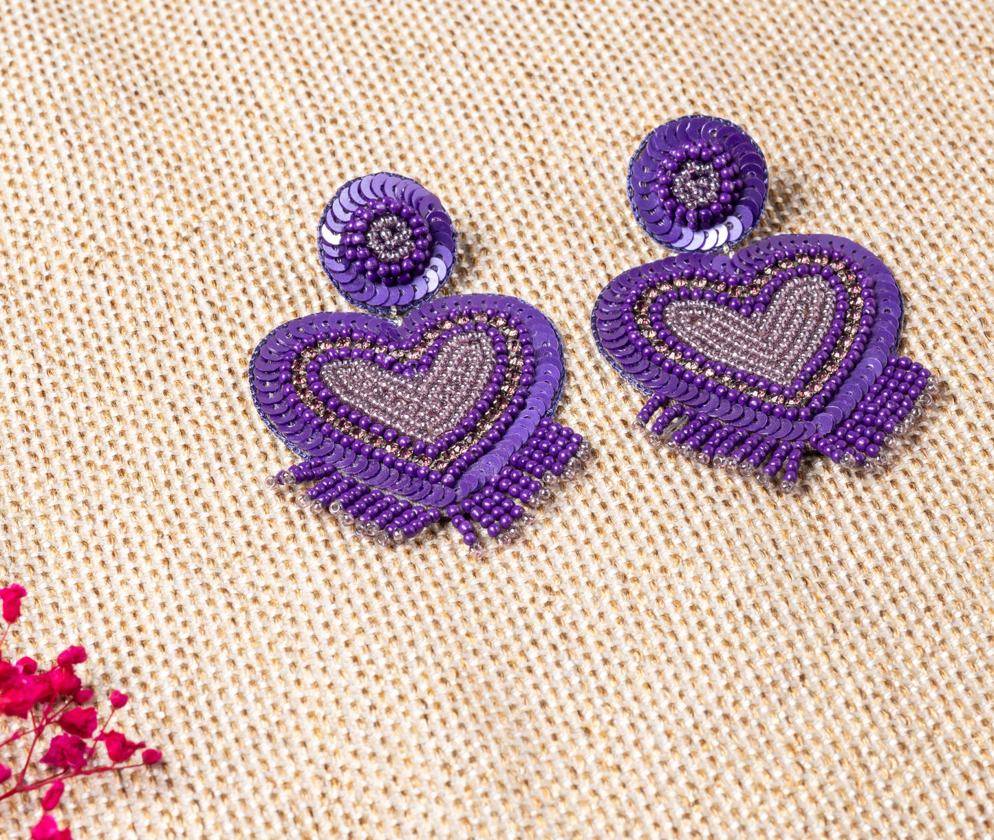 PURPLE CHAOS HEART EARRING