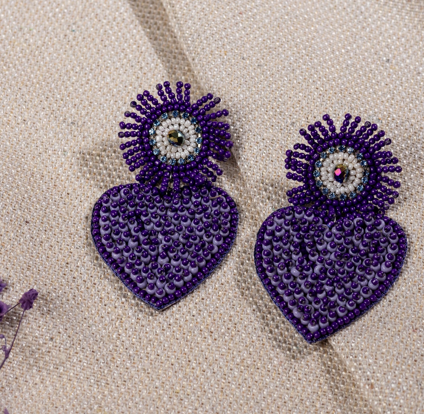 PURPLE HEART GUARDIAN EYE EARRING