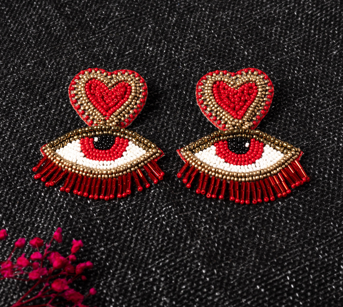 RED EVIL EYE DIL EARRING