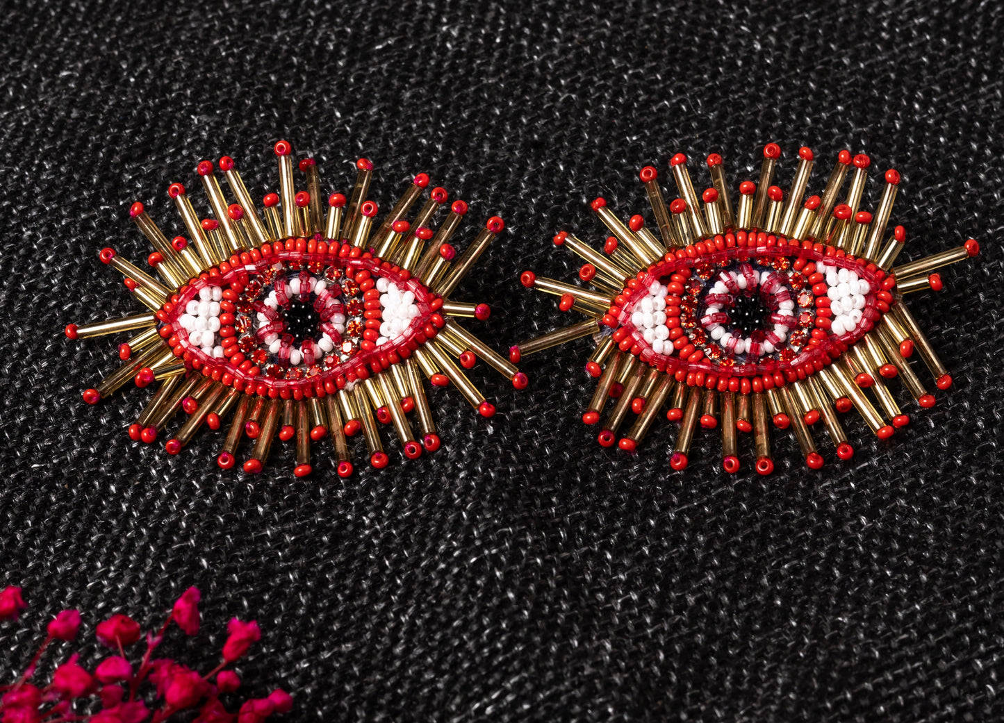RED EVIL EYE STUD