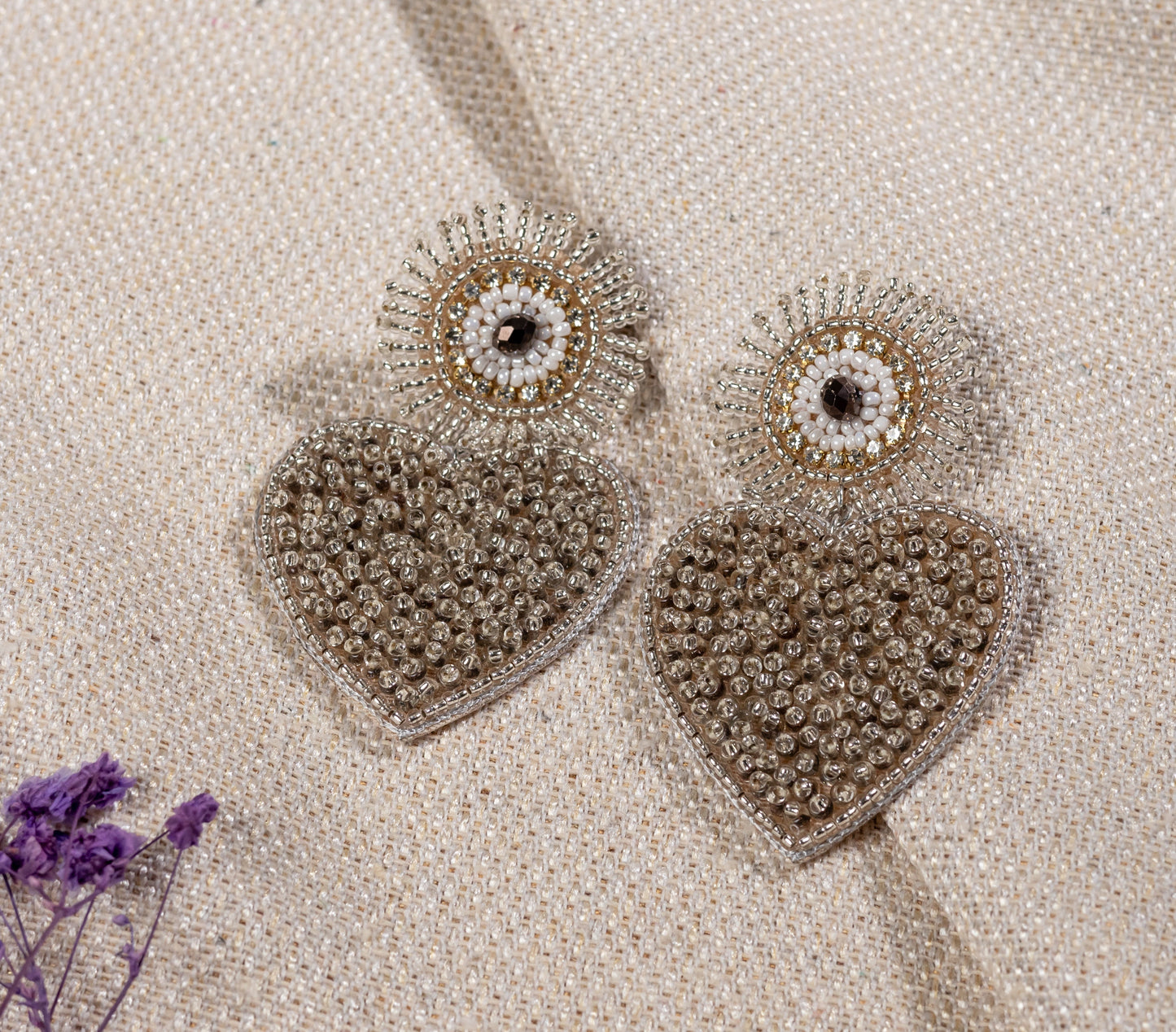 SILVER HEART GUARDIAN EYE EARRING