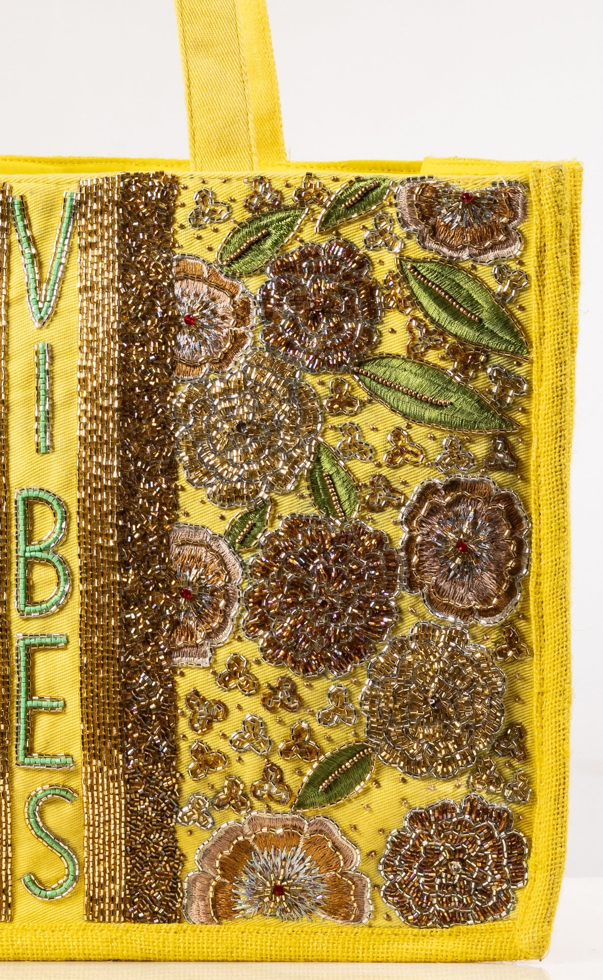 YELLOW FLORAL FANTASY TOTE BAG