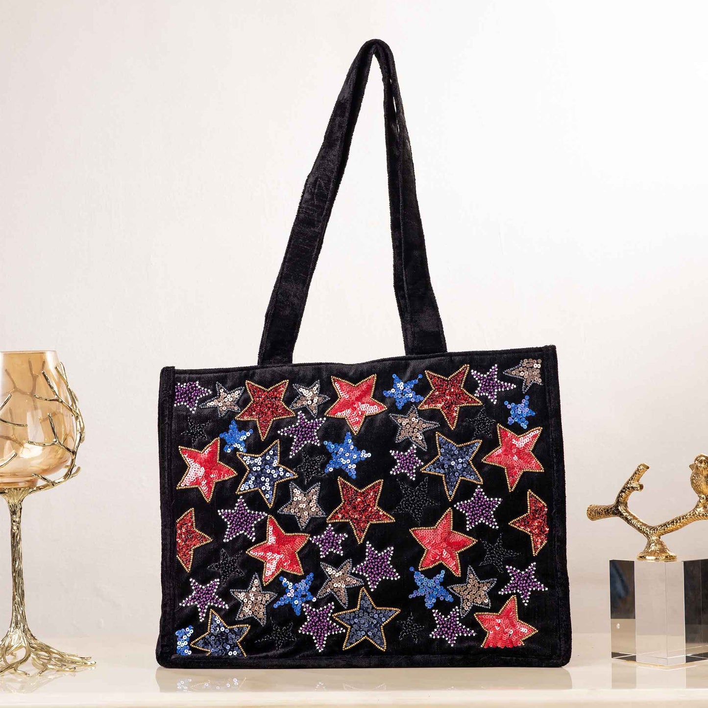 STARDUST BLACK TOTE BAG