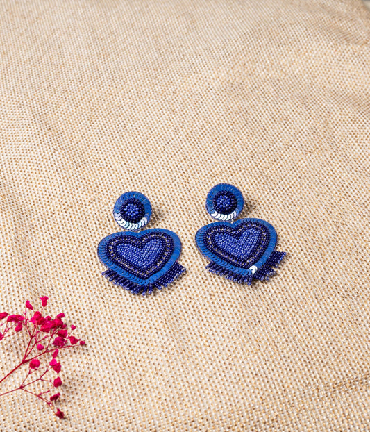 BLUE CHAOS HEART EARRING