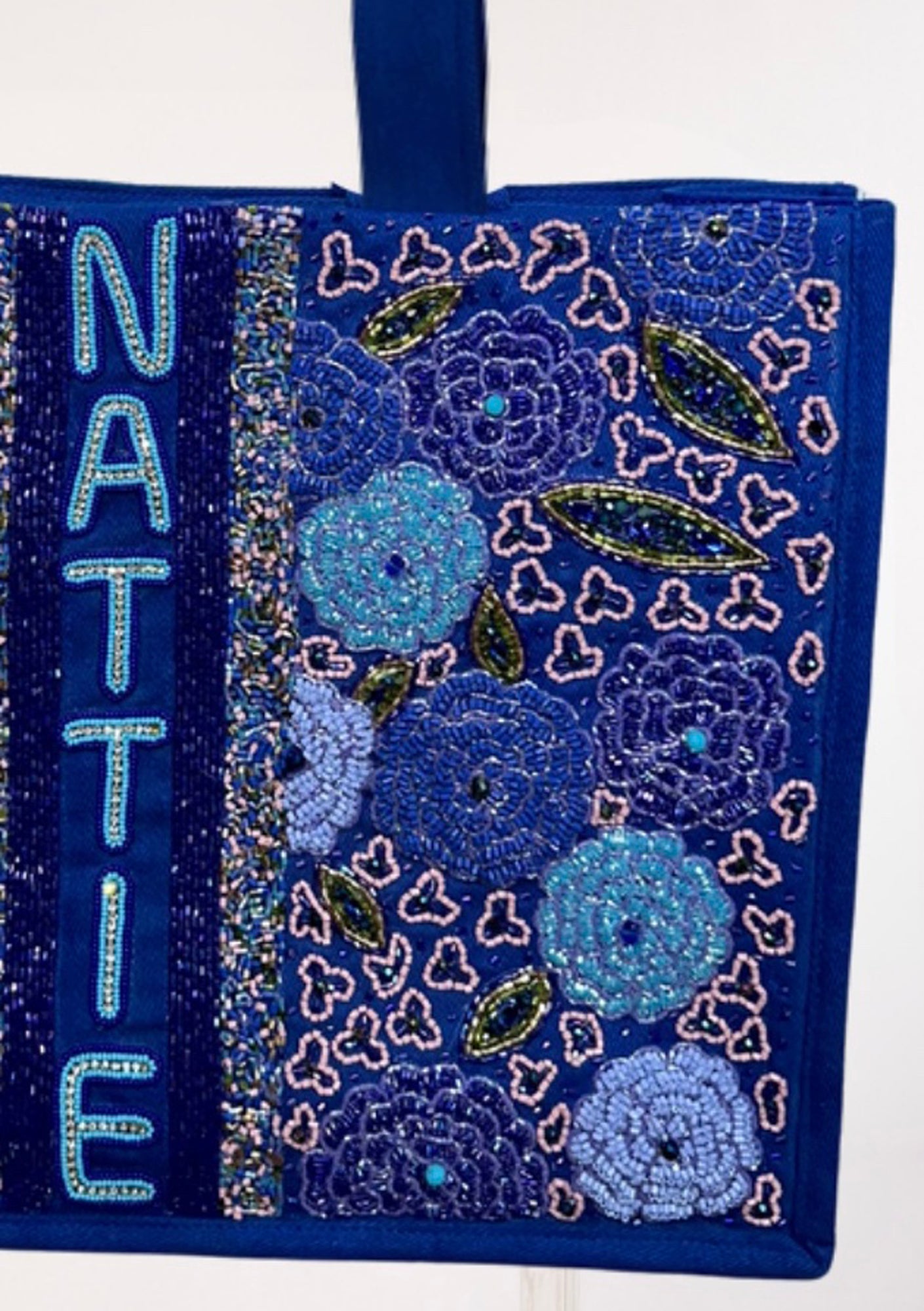 BLUE FLORAL FANTASY TOTE BAG