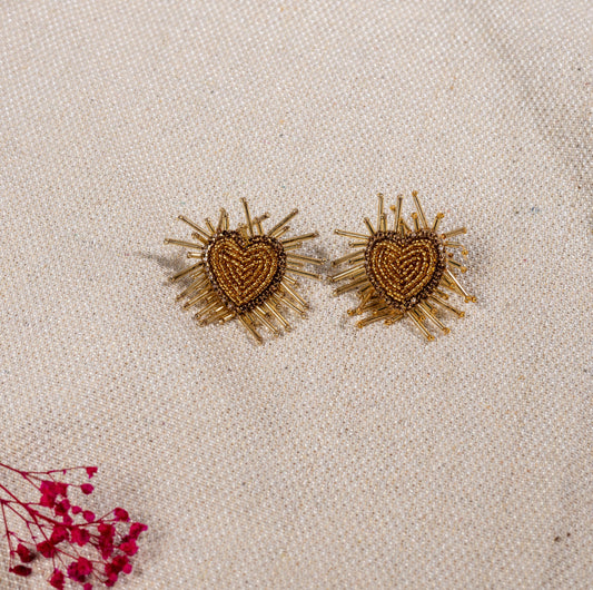 GOLDEN SPARKLE STUD EARRING