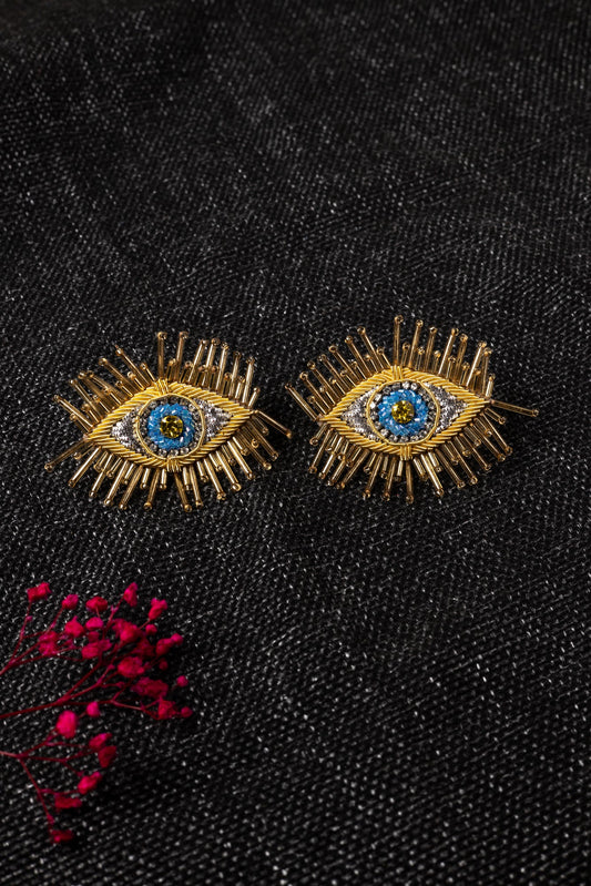 GOLD EVIL EYE STUD