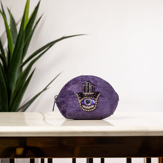 PURPLE HAMZA COIN POUCH