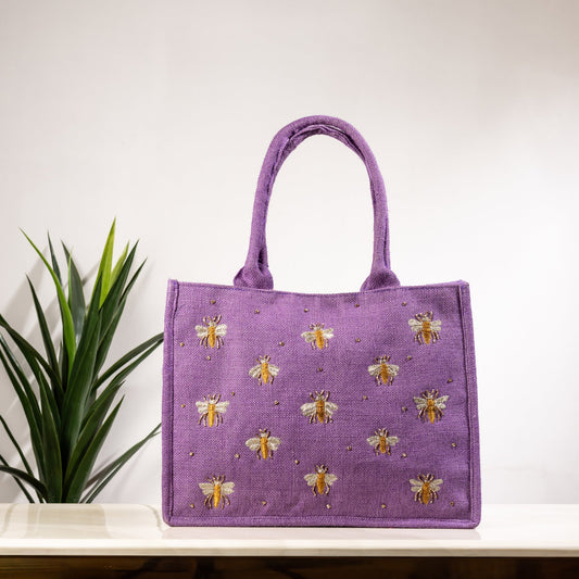 PURPLE BUZZING TOTE BAG