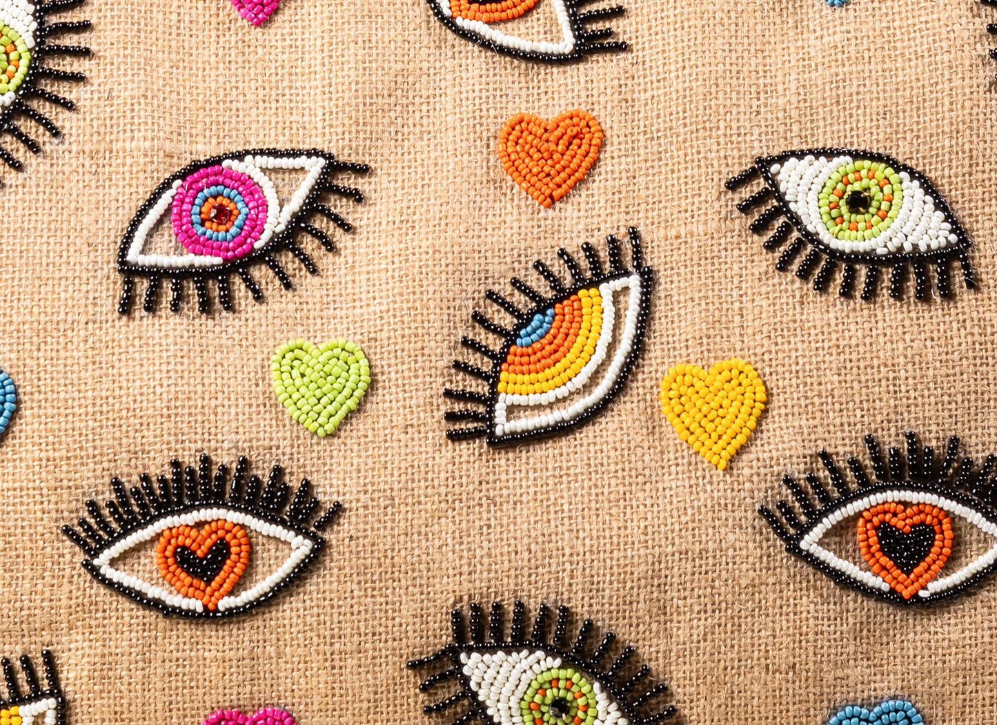 BEIGE EYE OF LOVE TOTE BAG