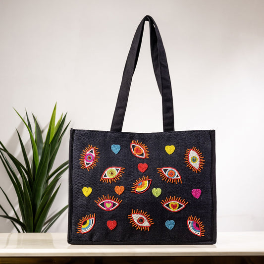 BLACK EYE OF LOVE TOTE BAG