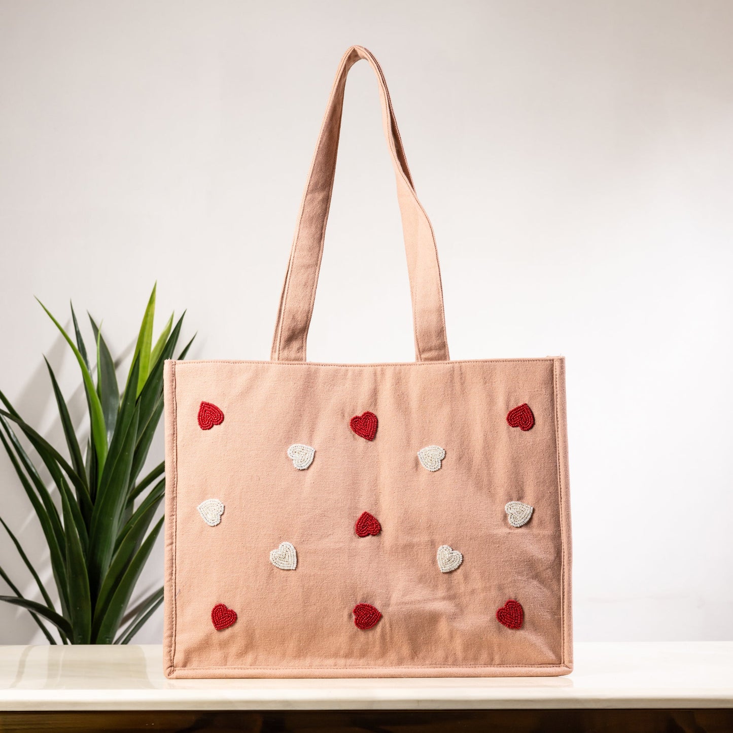 HEARTFELT BLUSH TOTE BAG