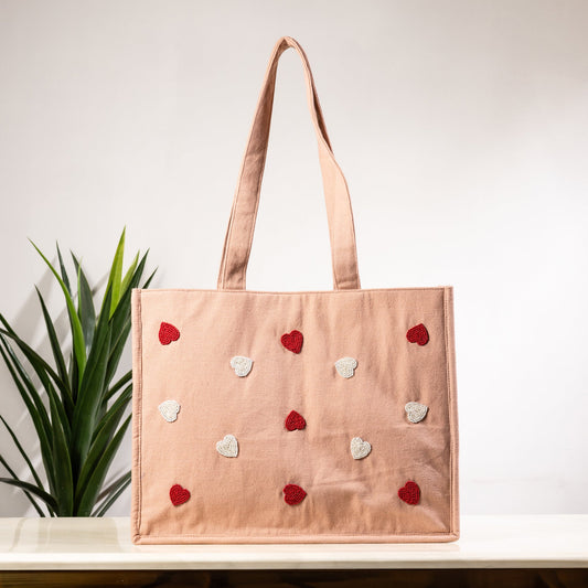 HEARTFELT BLUSH TOTE BAG