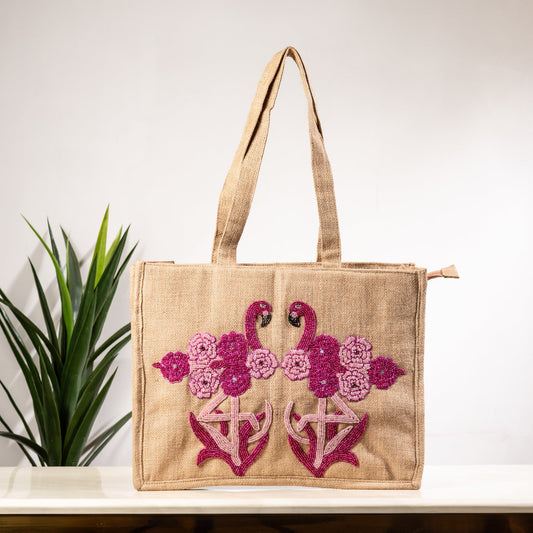 PINK FLAMINGO TOTE BAG