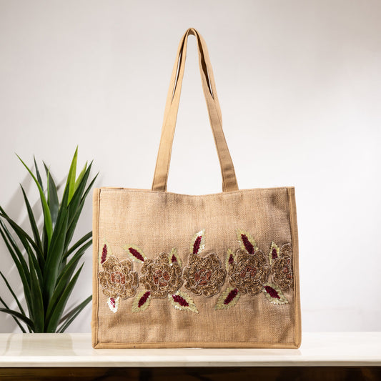 BEIGE BLOSSOM BLISS TOTE BAG