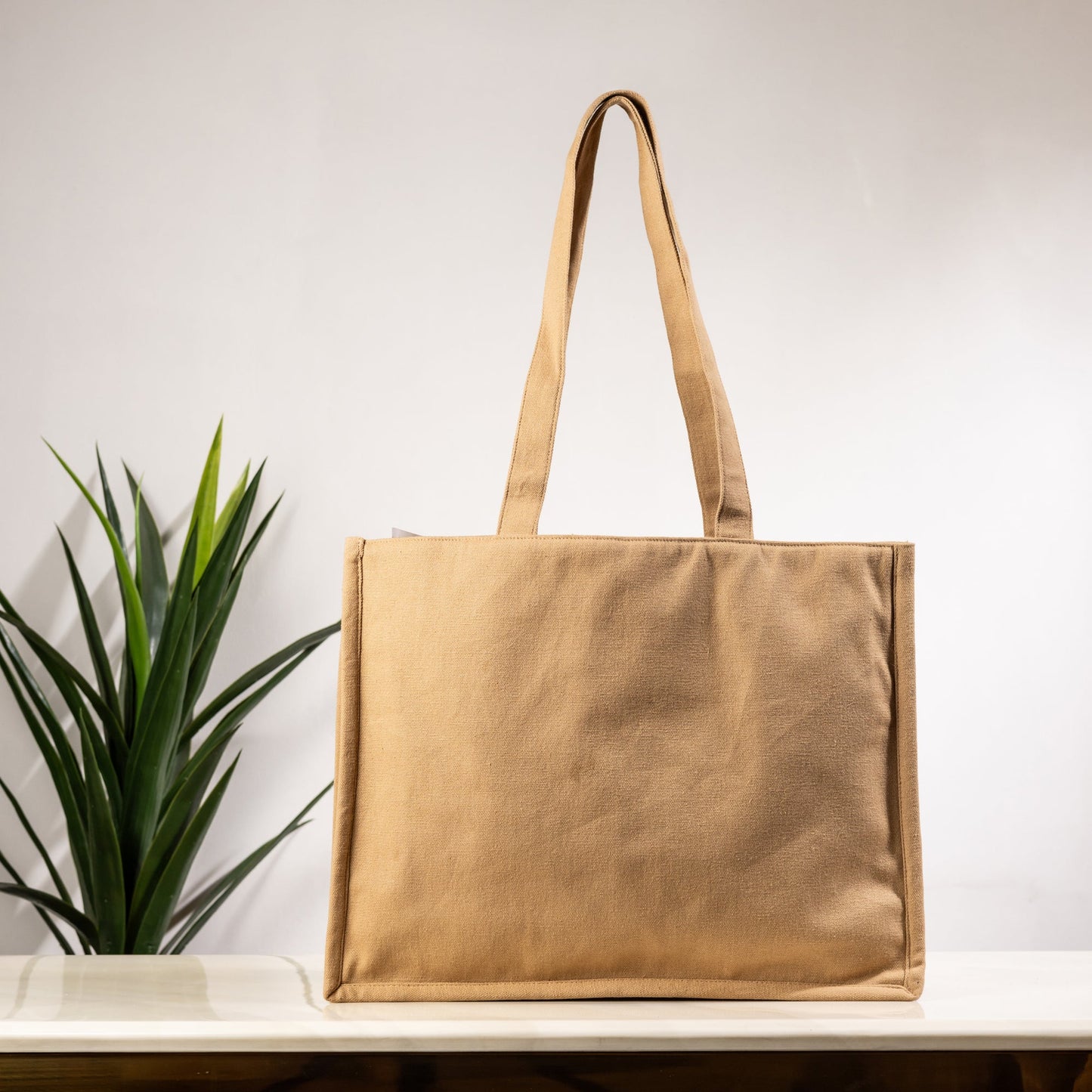 BEIGE BLOSSOM BLISS TOTE BAG