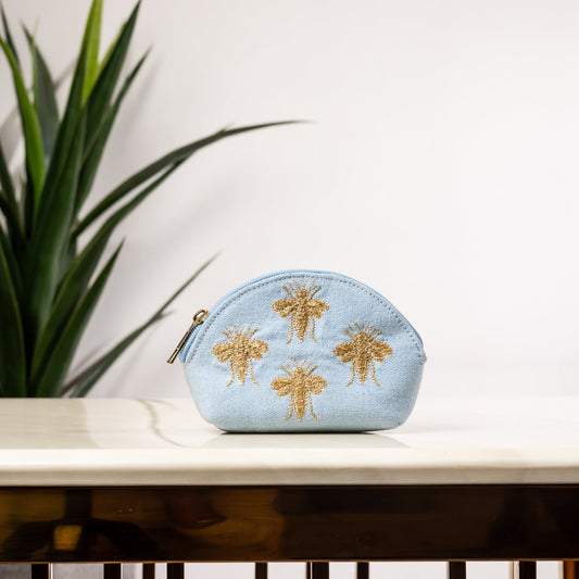 BLUE BEE COIN POUCH