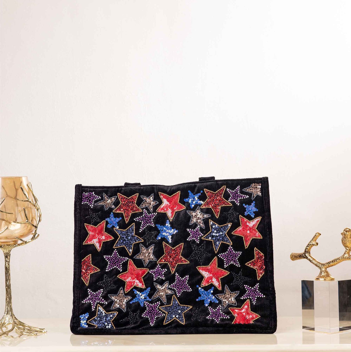 STARDUST BLACK TOTE BAG