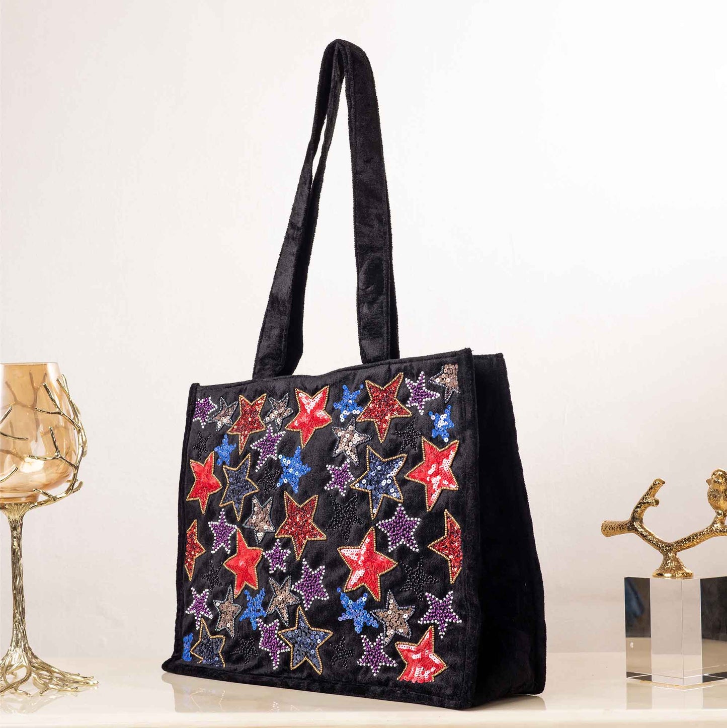 STARDUST BLACK TOTE BAG