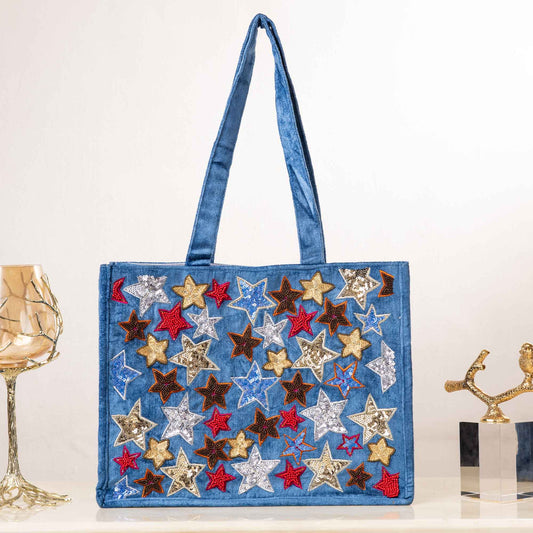 STARDUST BLUE TOTE BAG