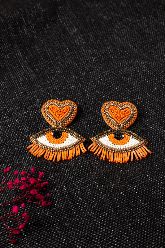 ORANGE EVIL EYE DIL EARRING