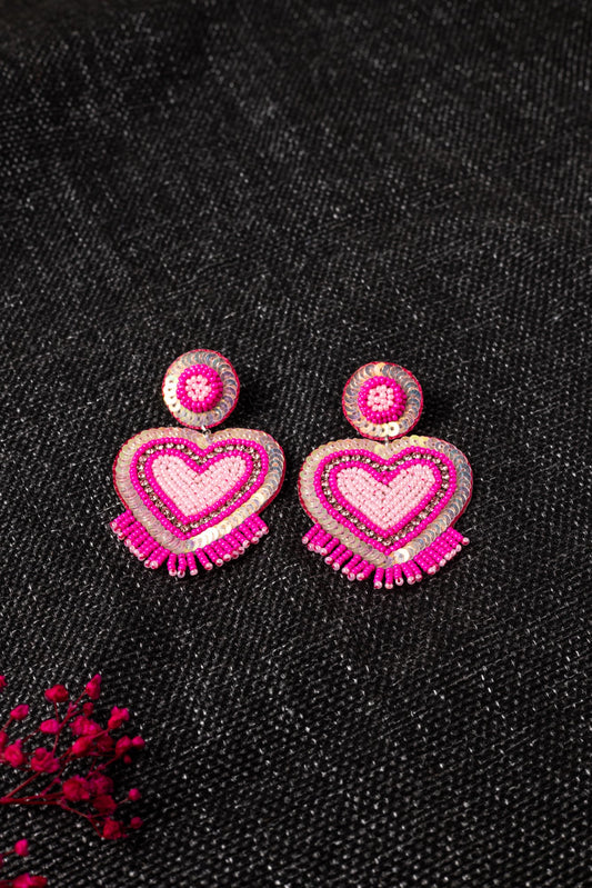PINK CHAOS HEART EARRING