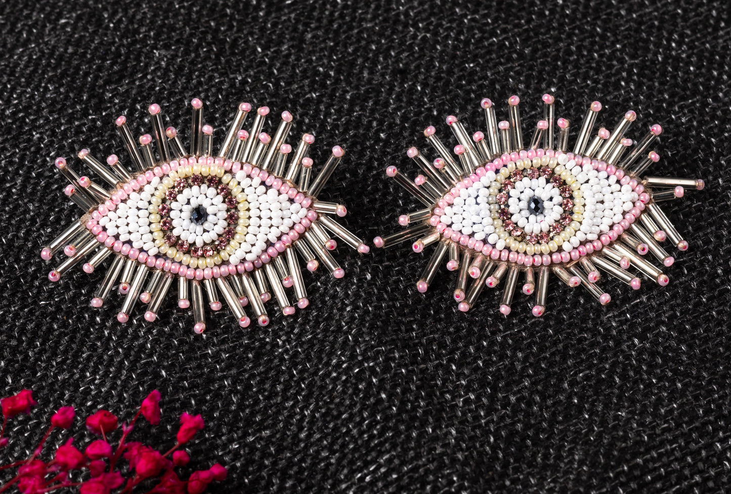 PINK EVIL EYE STUD