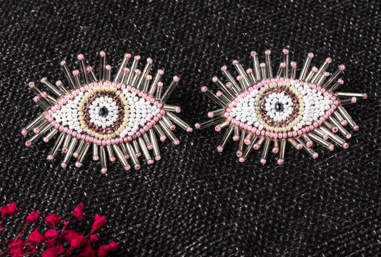 PINK EVIL EYE STUD