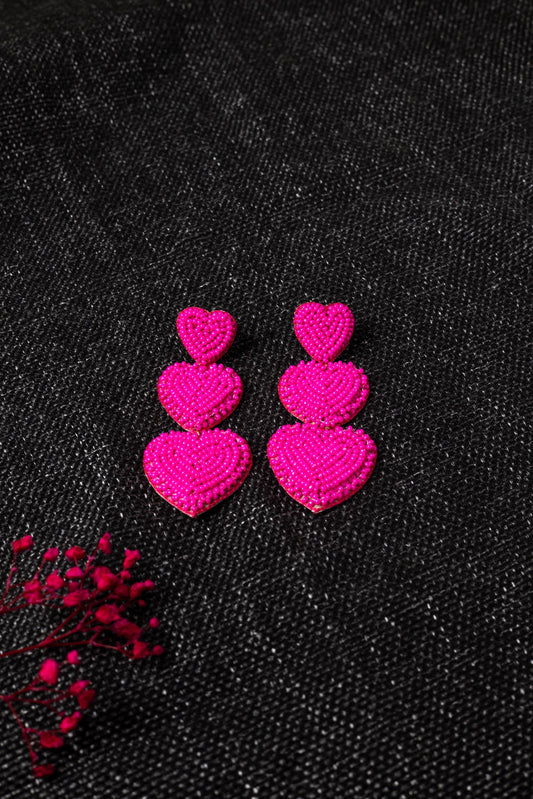 PINK HEART TRIO EARRING