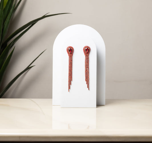 RED DRIZZLE EARRING