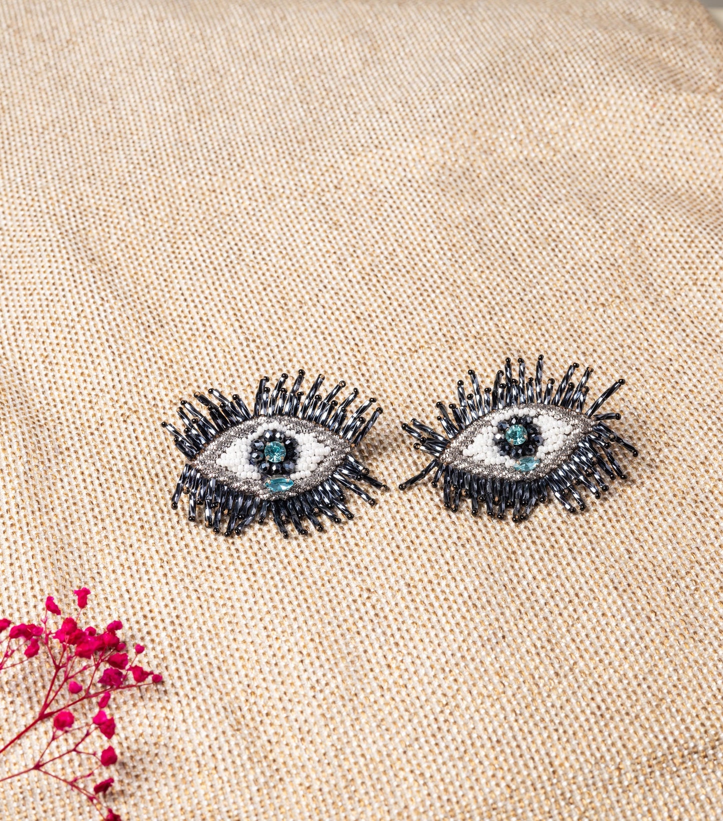 SILVER EVIL EYE STUD