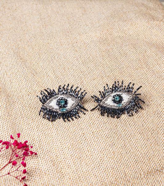 SILVER EVIL EYE STUD