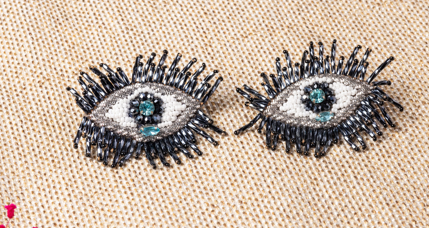 SILVER EVIL EYE STUD