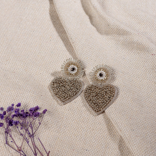 SILVER HEART GUARDIAN EYE EARRING